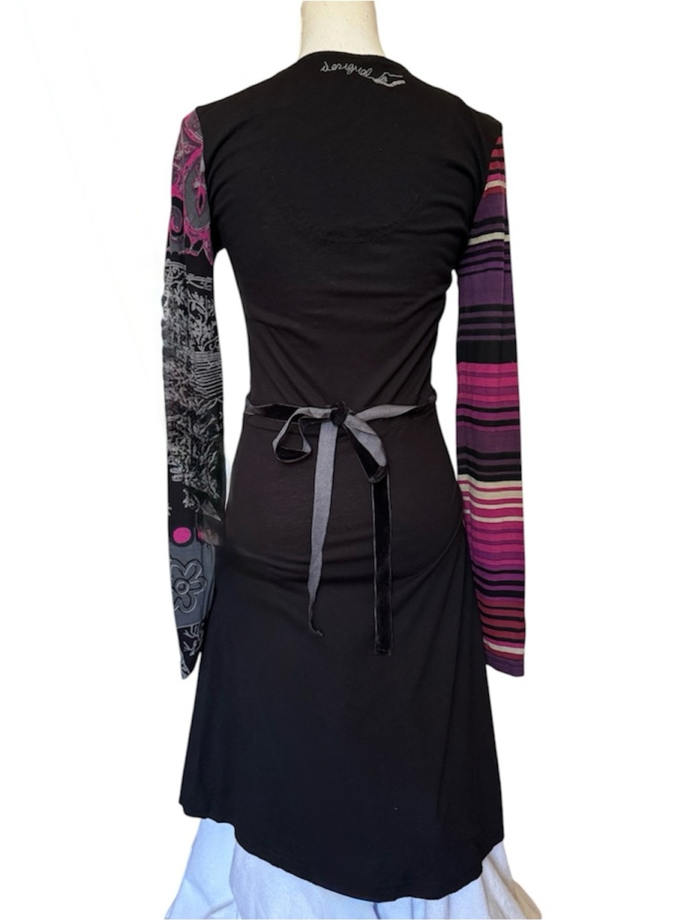 Desigual Purple, Pink & Black Mixed-Print Wrap Midi Dress - Picture 2 of 6